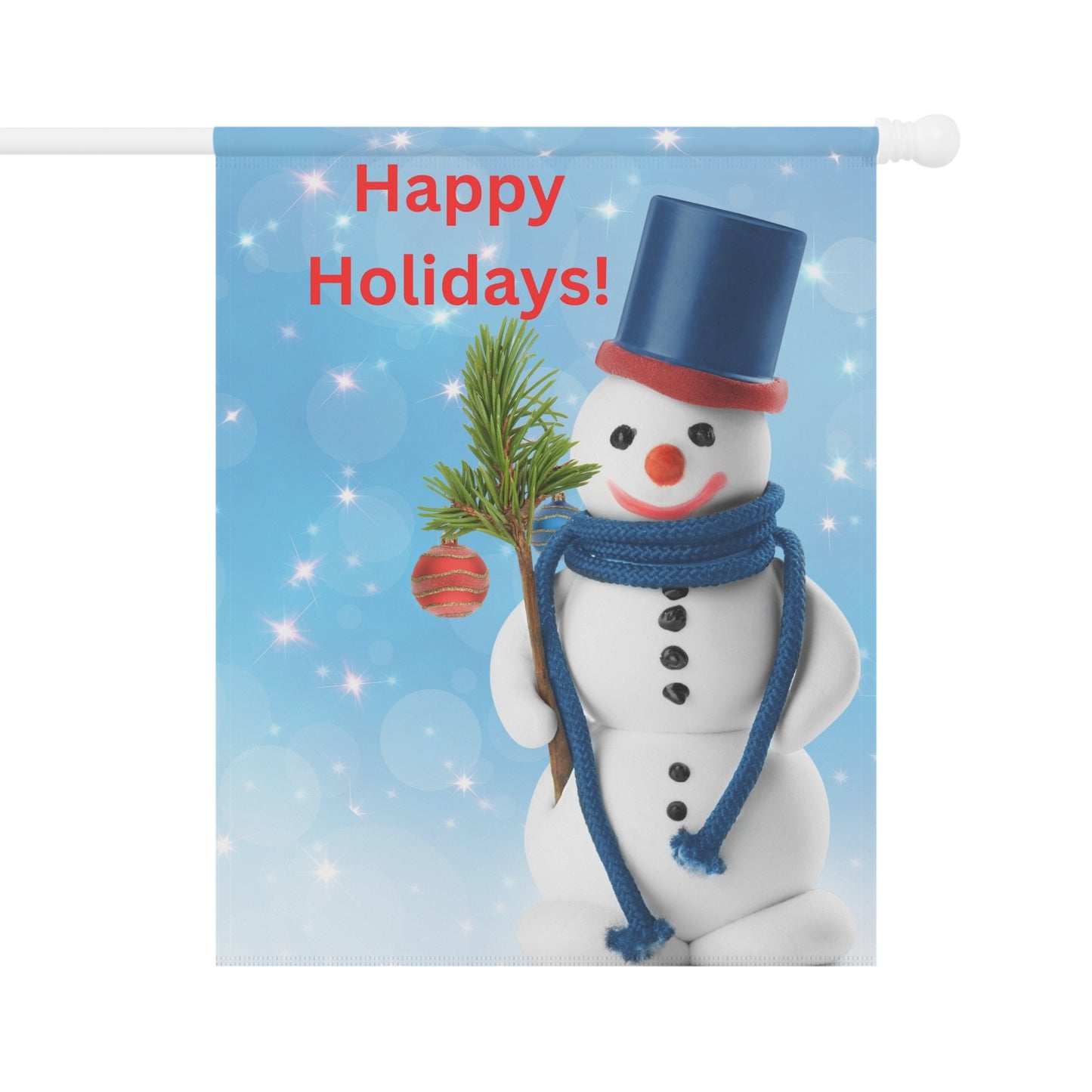 Happy Holidays Snowman Garden Flag - Holiday House Banner