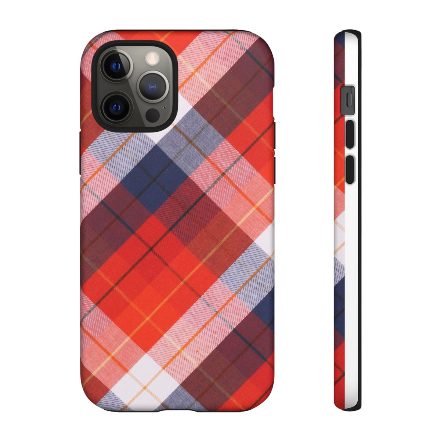 Tough Cases, Beautiful Red, White & Blue Plaid Design
