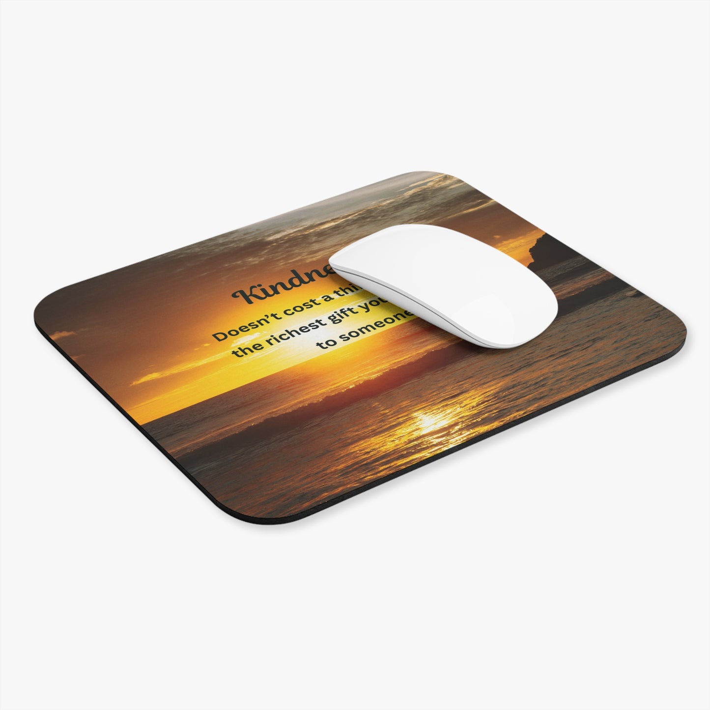Kindness Quote Mouse Pad — Inspirational Sunset Desk Mat