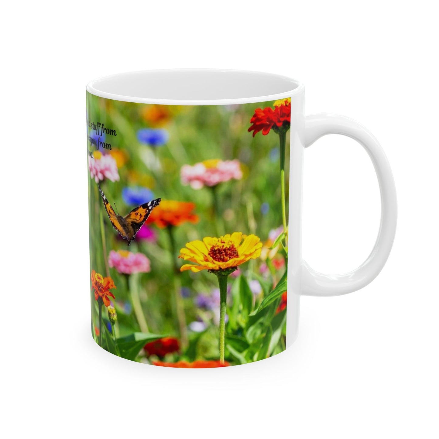 Inspirational Butterfly Mug, Gift for Nature Lovers, Motivational Coffee Cup, Floral Drinkware for Gardeners, Nature-Themed Kitchen Decor