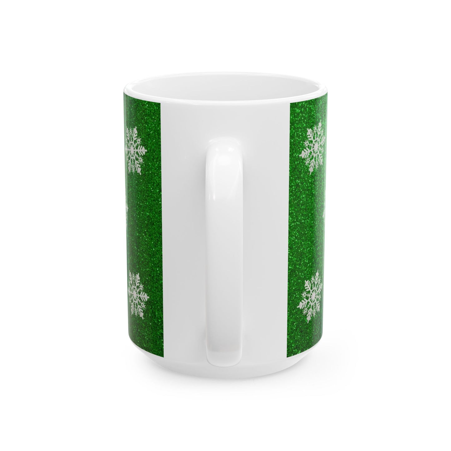 Holiday Ceramic Mug - 'Ho Ho Ho' Christmas Santa, Snowman & Tree Design (11oz/15oz)