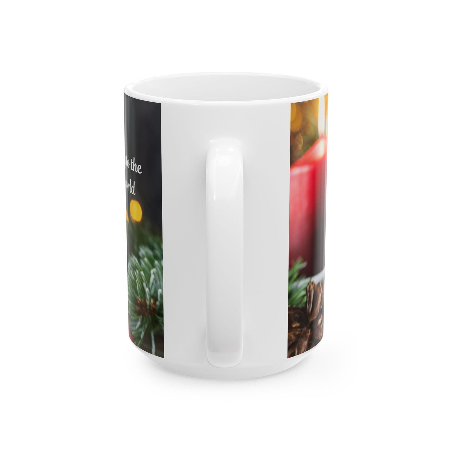 Christmas Ornament & Candle Ceramic Mug — Festive Holiday Coffee Cup (11oz, 15oz)