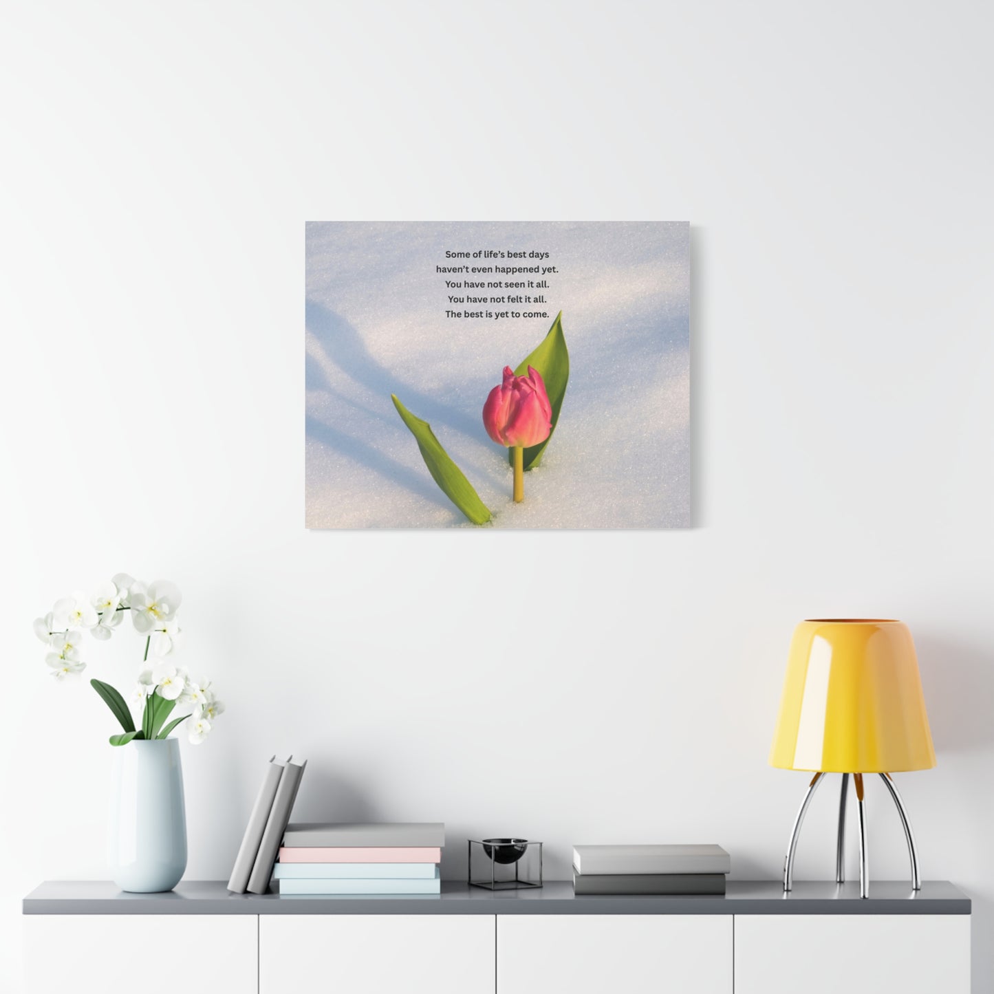 Canvas Wall Art – Inspirational Tulip Quote "Some of life's best days..."