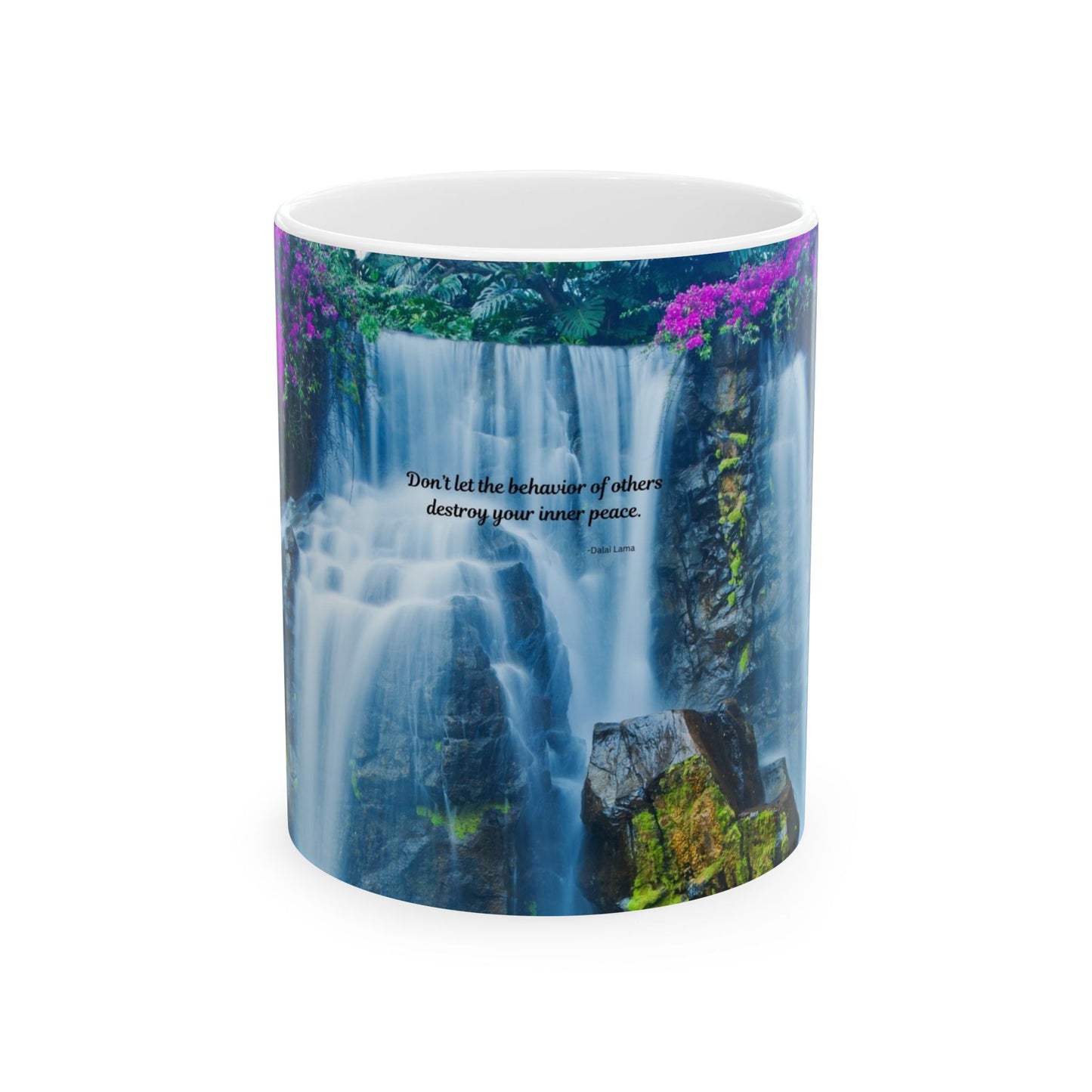 Serene Waterfall Ceramic Mug, Inspirational Gift for Nature Lovers, Coffee Cup for Relaxation, Home Decor, Nature-Themed Drinkware