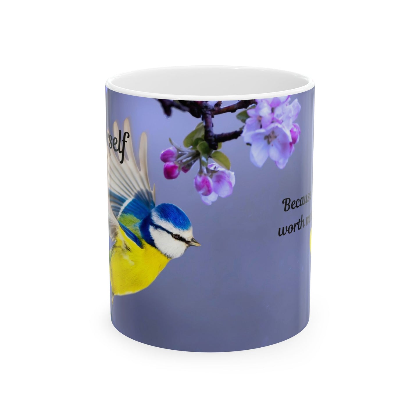 Inspirational Bird Ceramic Mug | Nature Lover's Gift | Positive Affirmation Coffee Mug | Motivational Drinkware | Eco-Friendly Gift