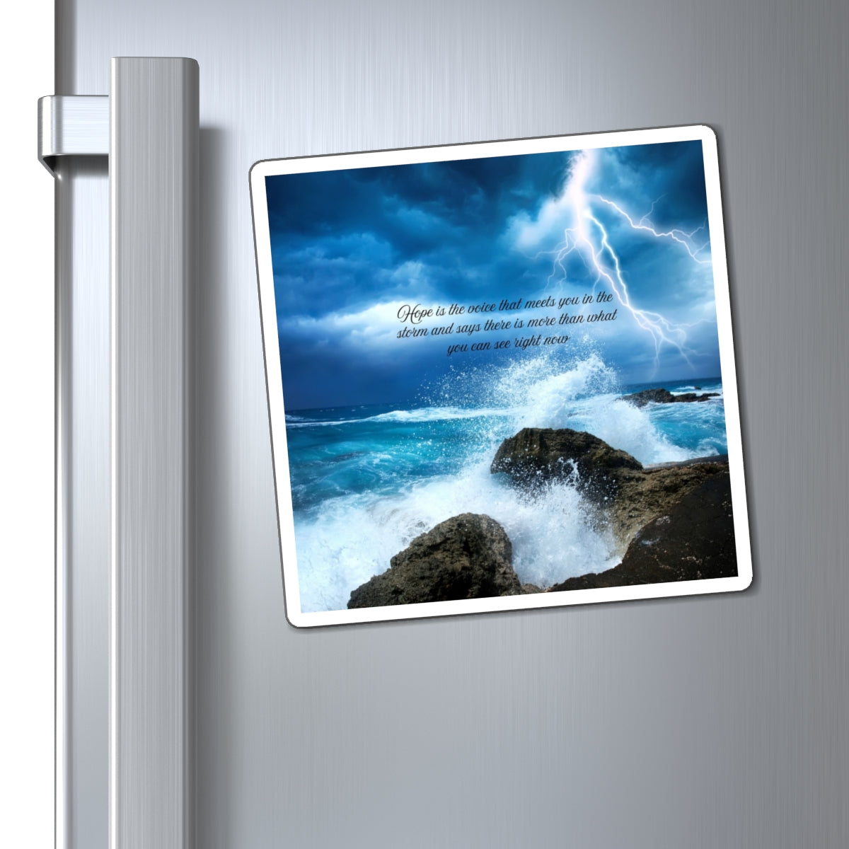 Ocean Storm Quote Magnet, Inspirational Home Decor, Unique Gift for Ocean Lovers, Nautical Kitchen Magnet, Motivational Fridge Art