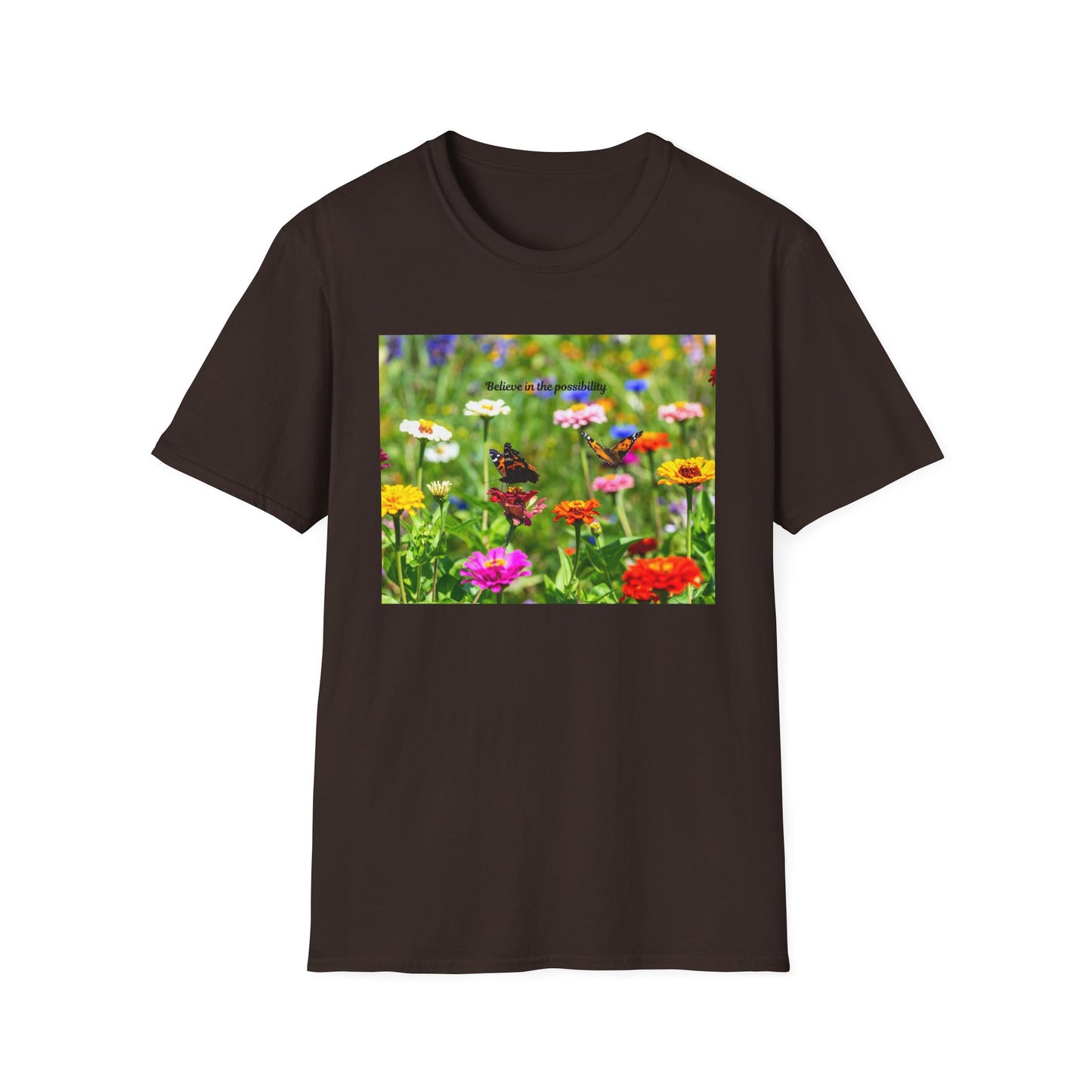 Vibrant Floral Butterfly T-Shirt - Nature Lover Gift, Spring Fashion, Eco-Friendly Apparel, Outdoor Wear, Garden Party Outfit