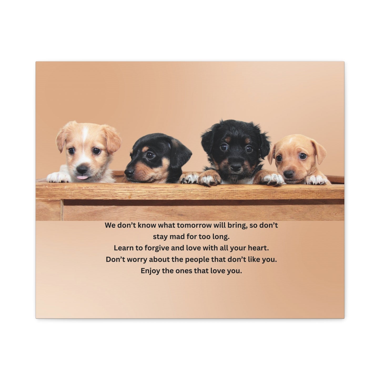 Puppy Motivation Canvas Print — Inspirational Quote Wall Art