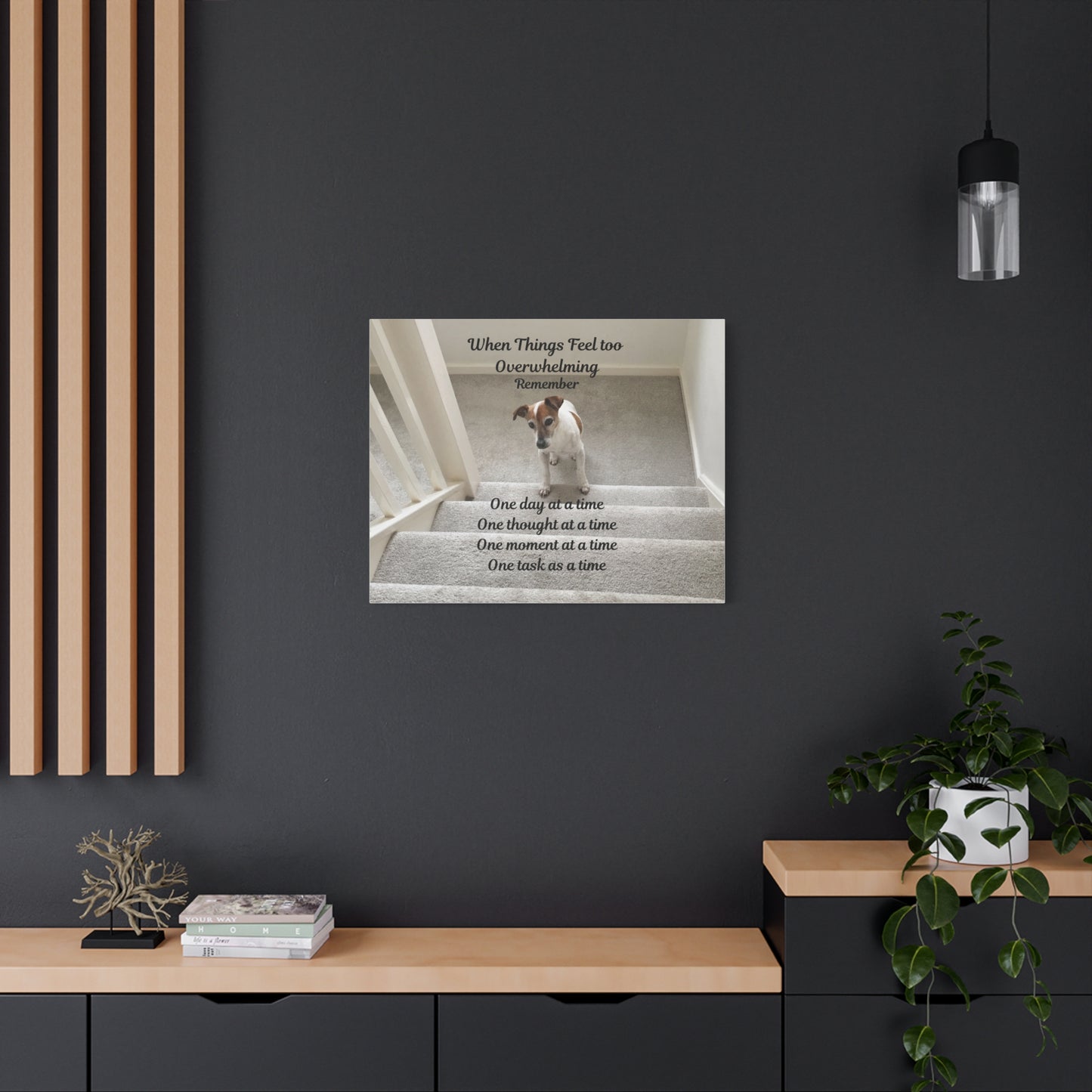 Inspirational Dog Canvas Print, Motivational Wall Art, Home Décor for Pet Lovers, Unique Gift Option, Perfect for Uplifting Spaces