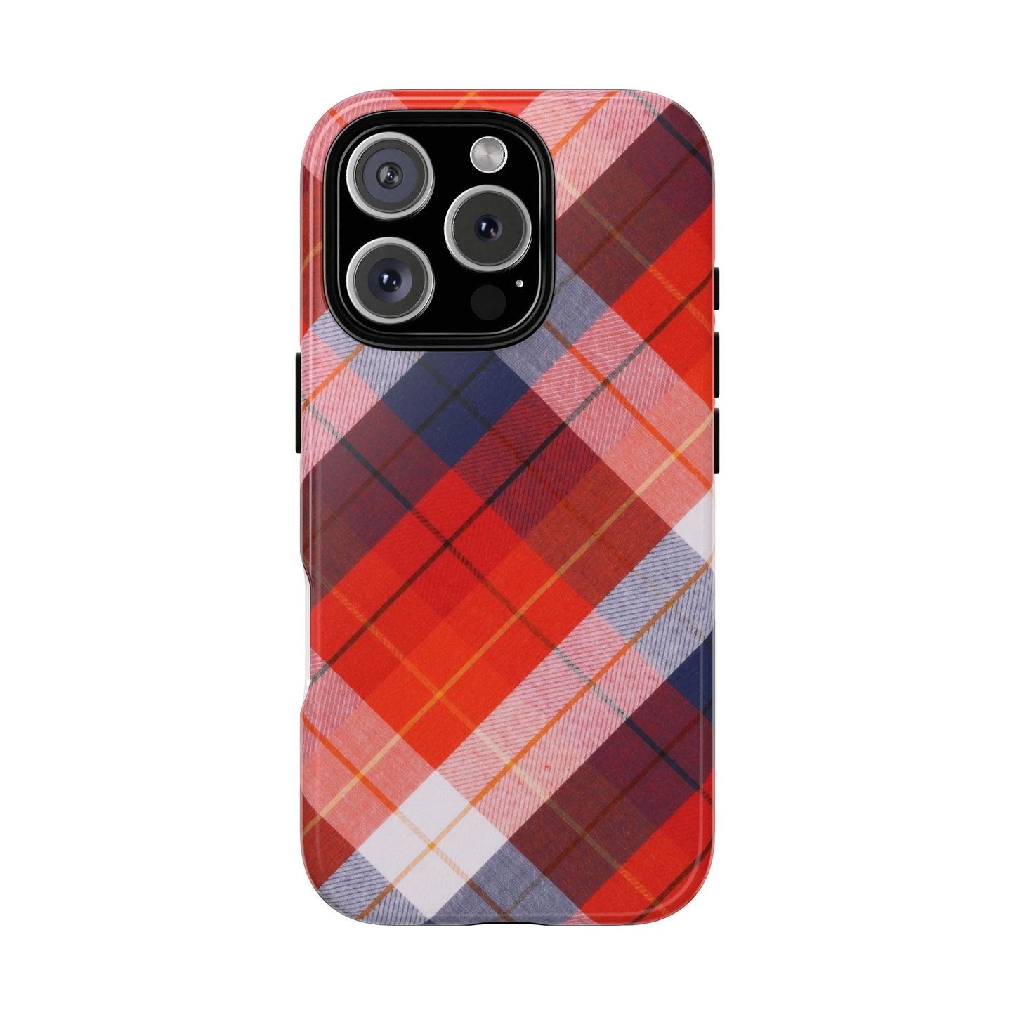 Tough Cases, Beautiful Red, White & Blue Plaid Design