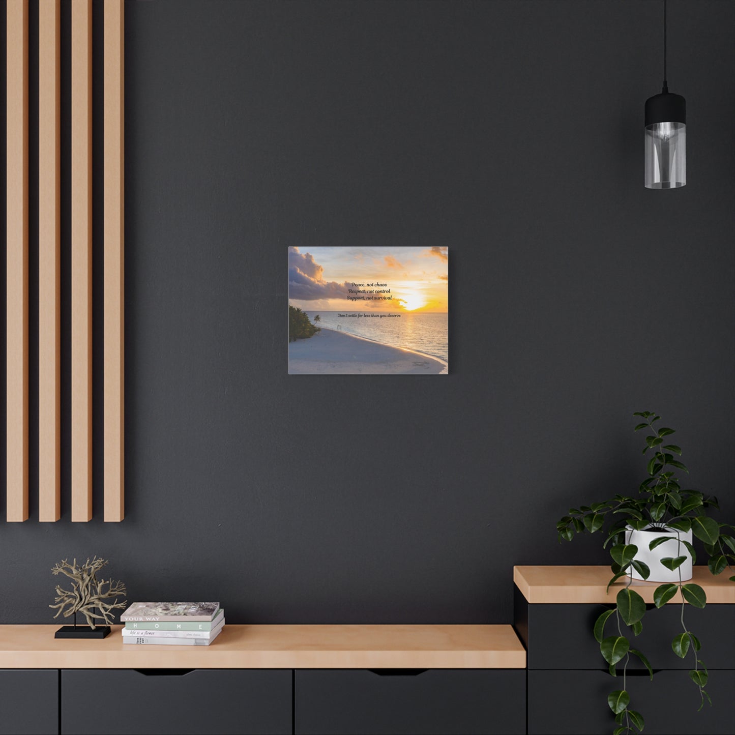 Inspirational Wall Art Canvas Print, Motivational Home Decor, Beach Sunset Art, Gift for Her, Positive Affirmation Decor