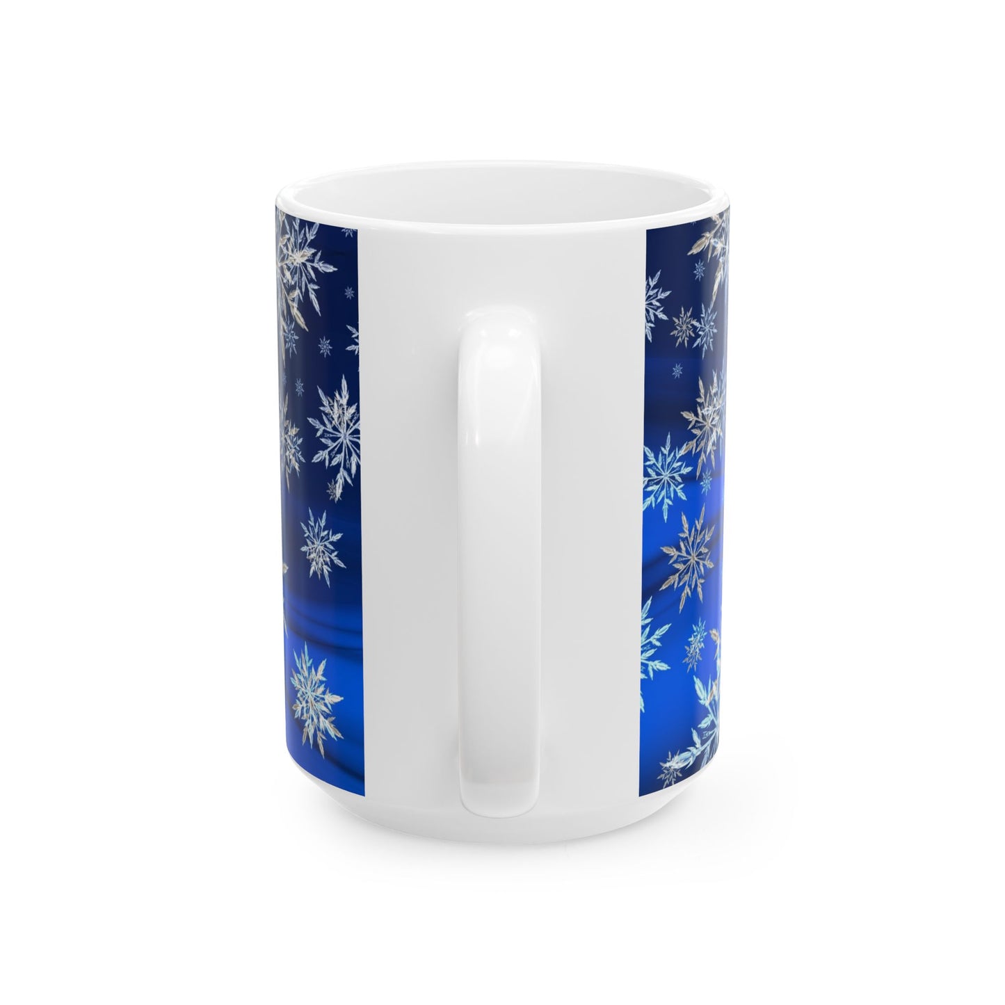 Ceramic Snowflake Mug - Cozy Winter Gift, Holiday Decor, Peace on Earth Design, Coffee Cup, Tea Mug, Christmas Drinkware