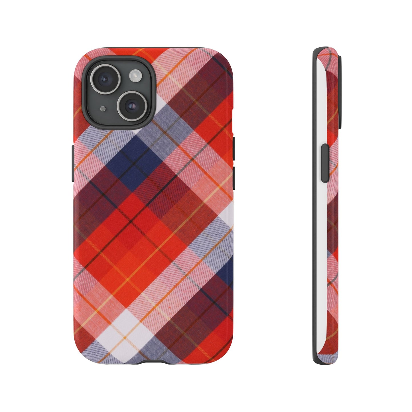 Tough Cases, Beautiful Red, White & Blue Plaid Design