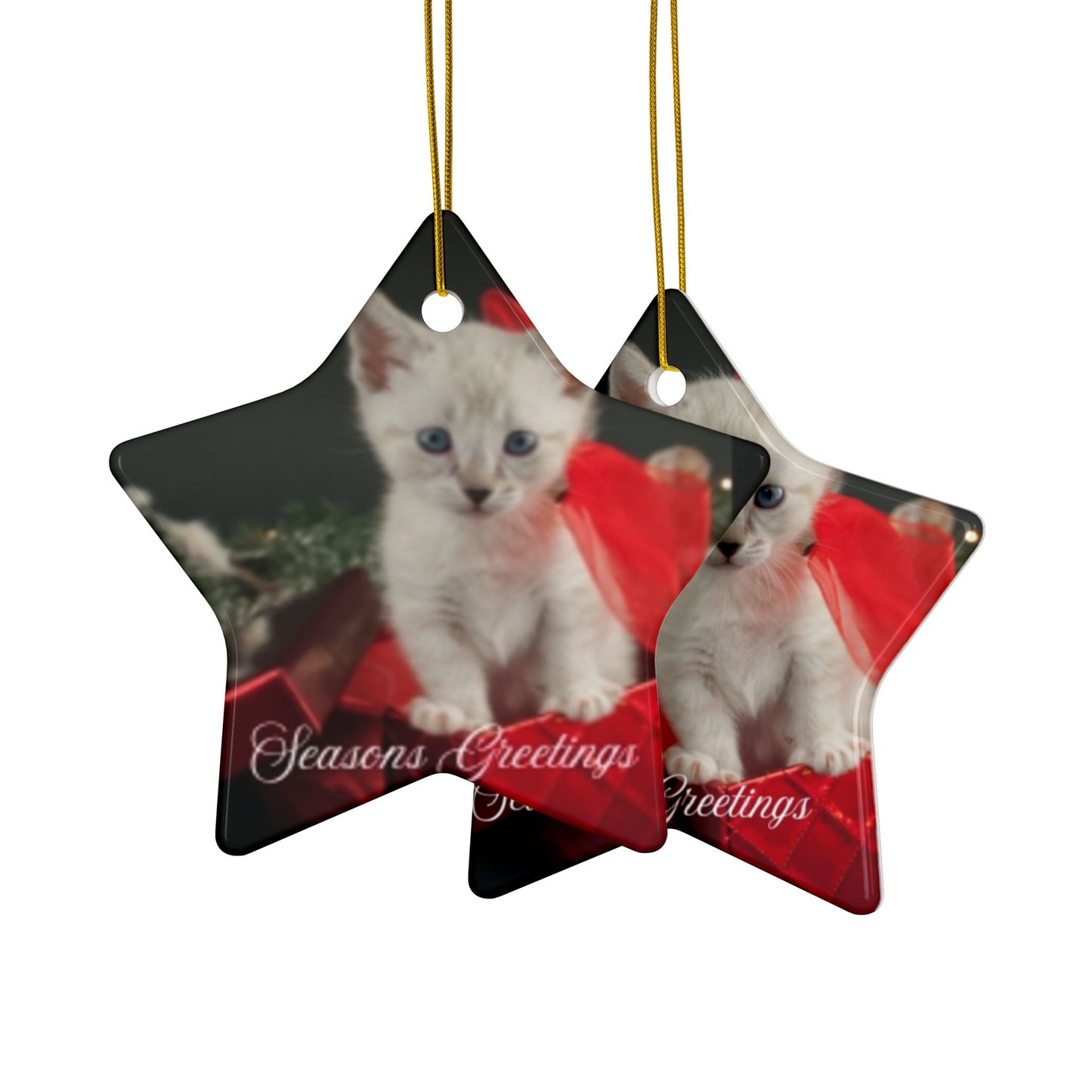 Cat Christmas Ornaments, Festive Double-Sided, Holiday Decor, Pet Lover Gift, Seasonal Cheer, Home Ornament