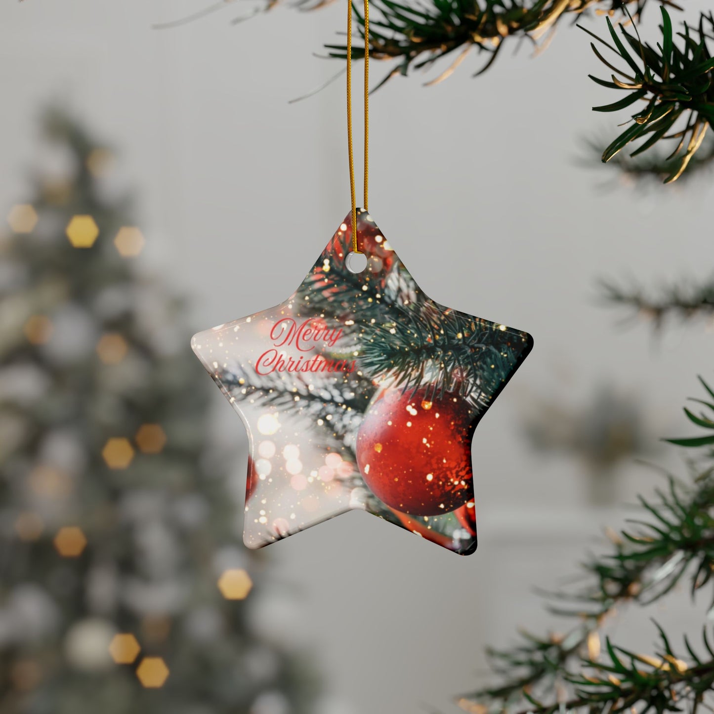 Festive Ceramic Ornaments - Double-Sided Christmas Decorations, Holiday Gift, Tree Ornaments, Seasonal Decor, Merry Christmas