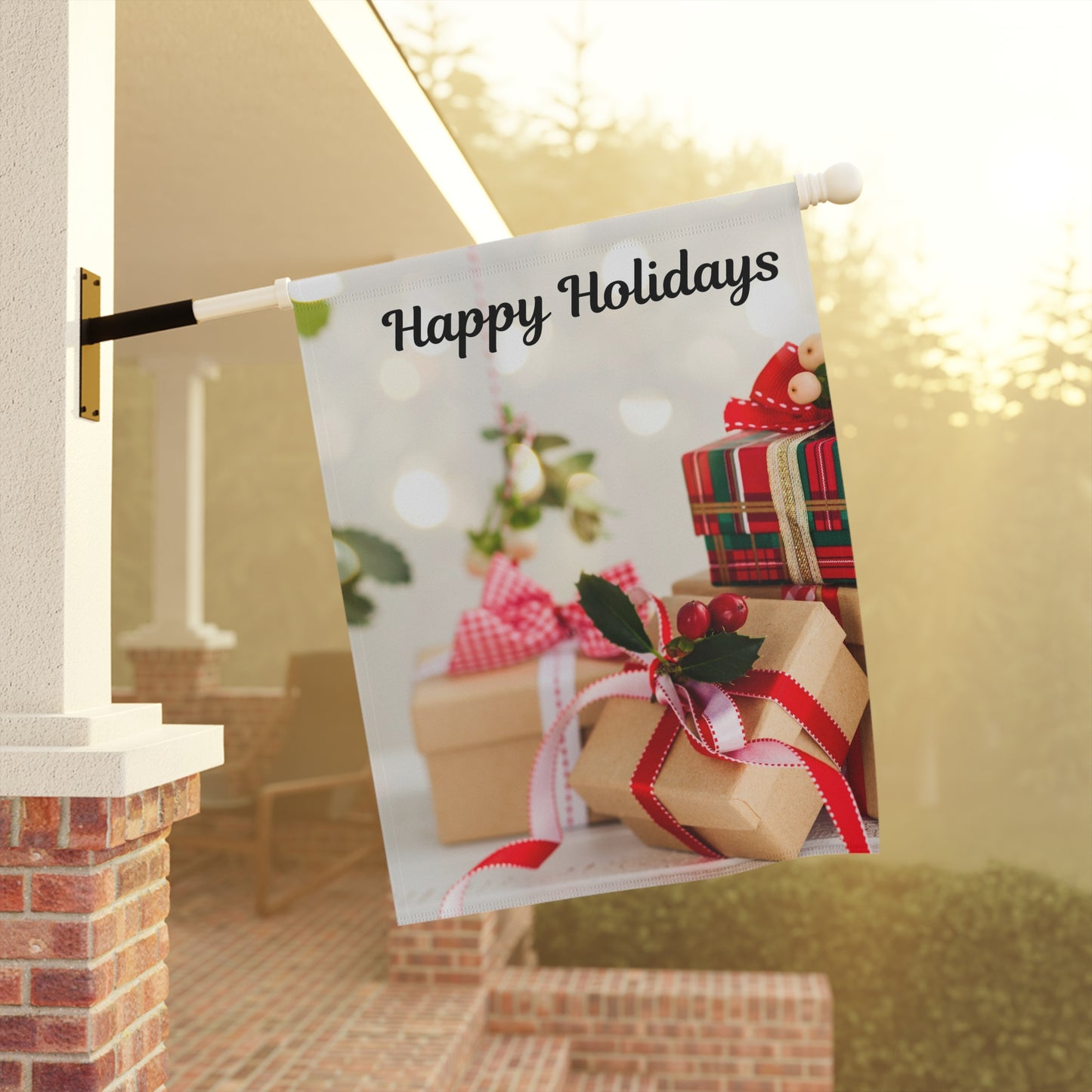 Holiday Garden Banner, Festive Outdoor Decor, Christmas House Flag, Seasonal Yard Sign, Welcome Banner for Garden