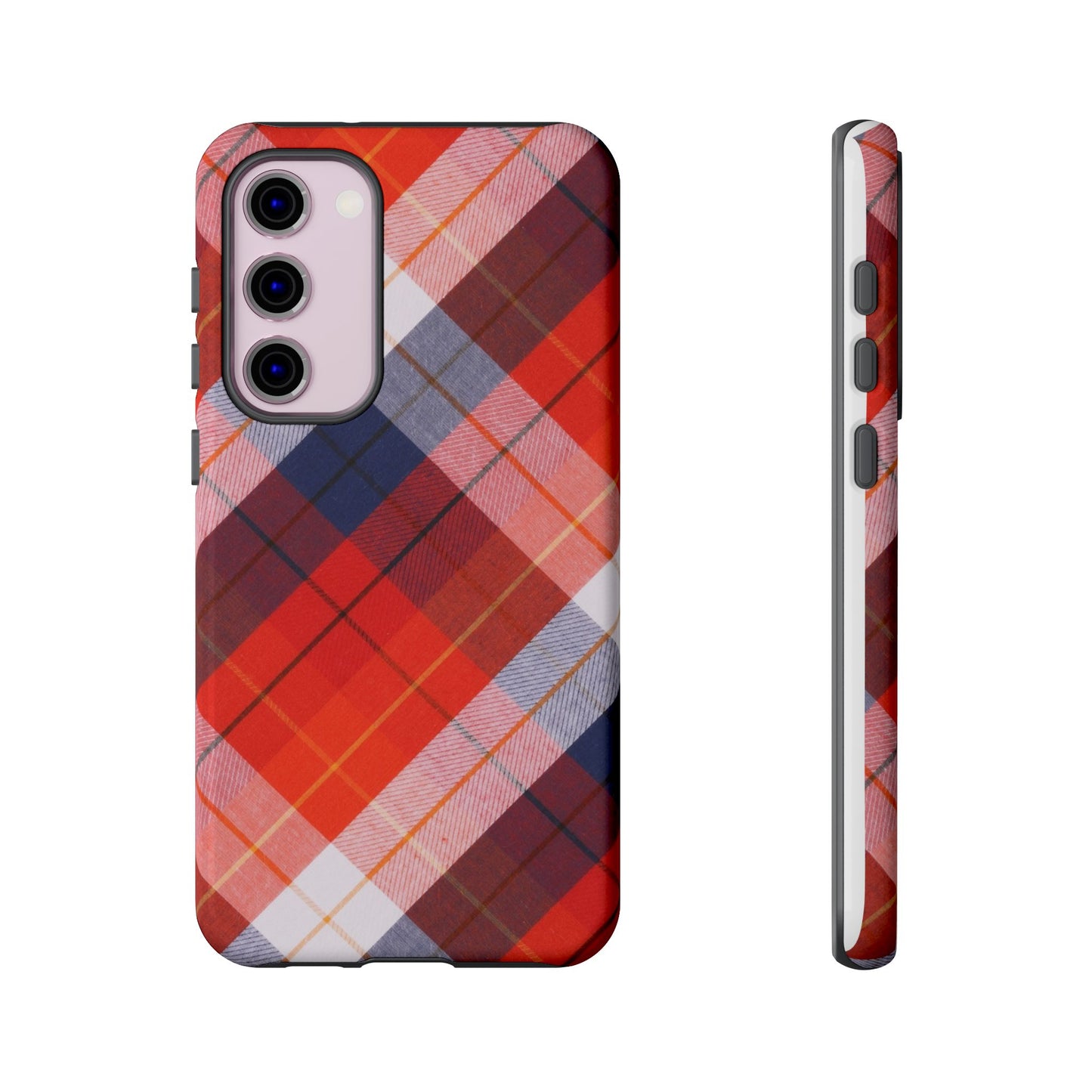 Tough Cases, Beautiful Red, White & Blue Plaid Design