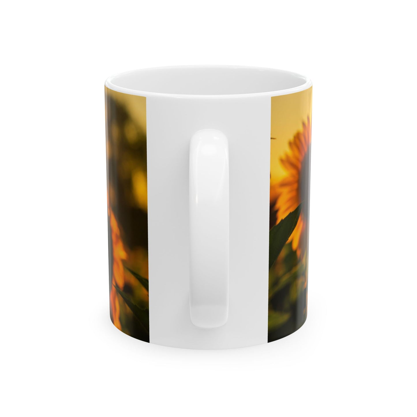 Sunflower Morning Ceramic Mug — Inspirational Quote ‘Life is too short…’ (11oz & 15oz)