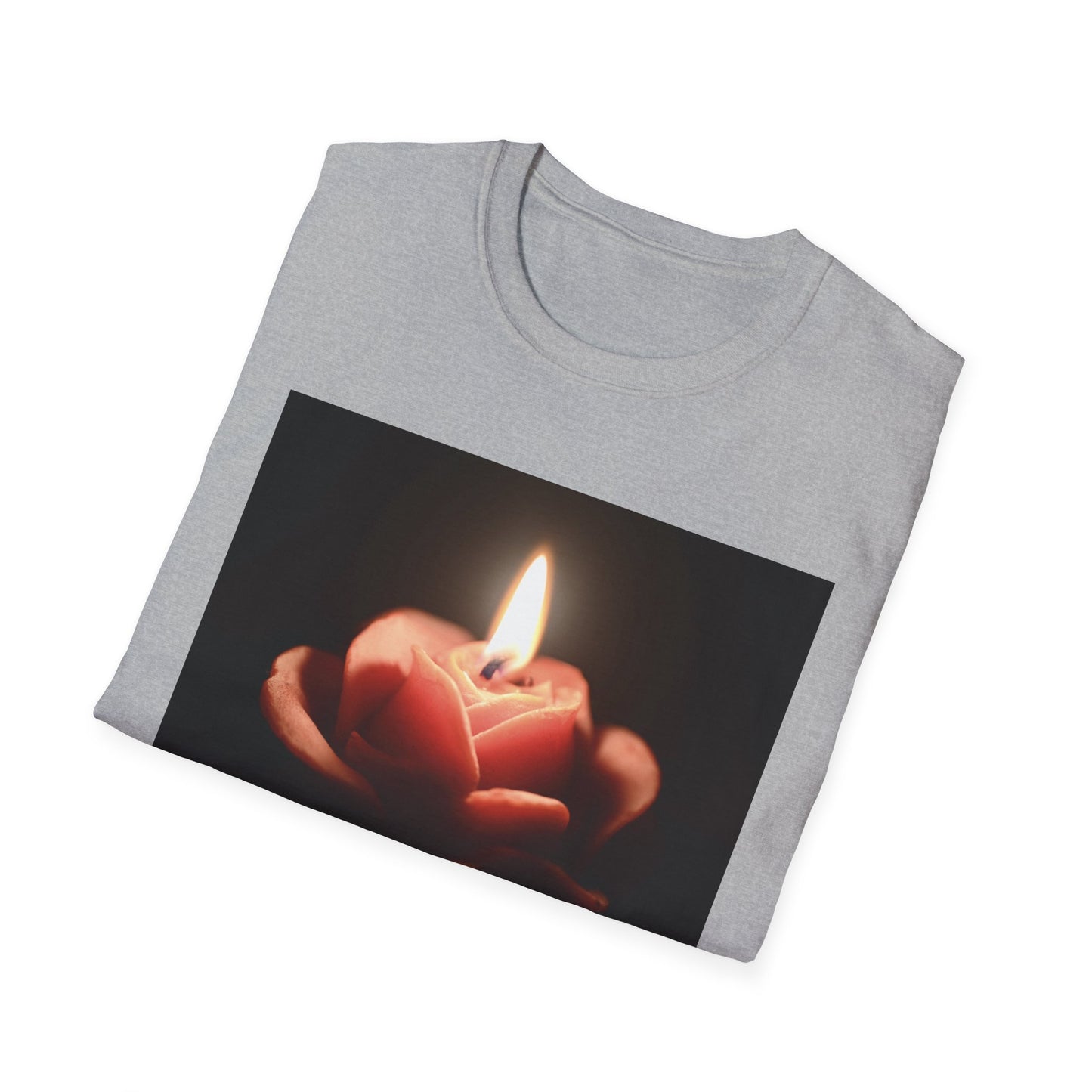 T-Shirt — Candle in Hands Graphic Tee with Inspirational Quote