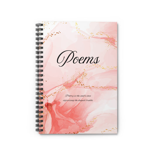 Elegant Poem Notebook, Writing Journal for Poets, Gift for Writers, Floral Spiral Notebook, Inspirational Stationery