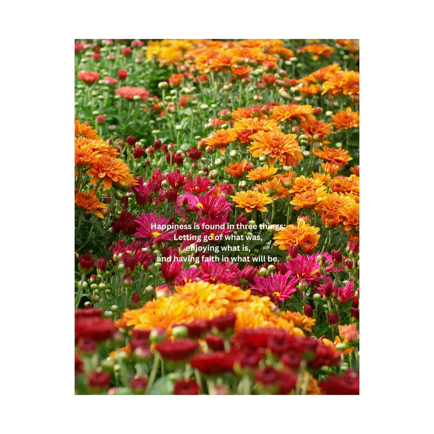 Inspirational Floral Art Print, Matte Vertical Poster, Motivational Wall Decor, Positive Vibes Home Decor, Flower Print