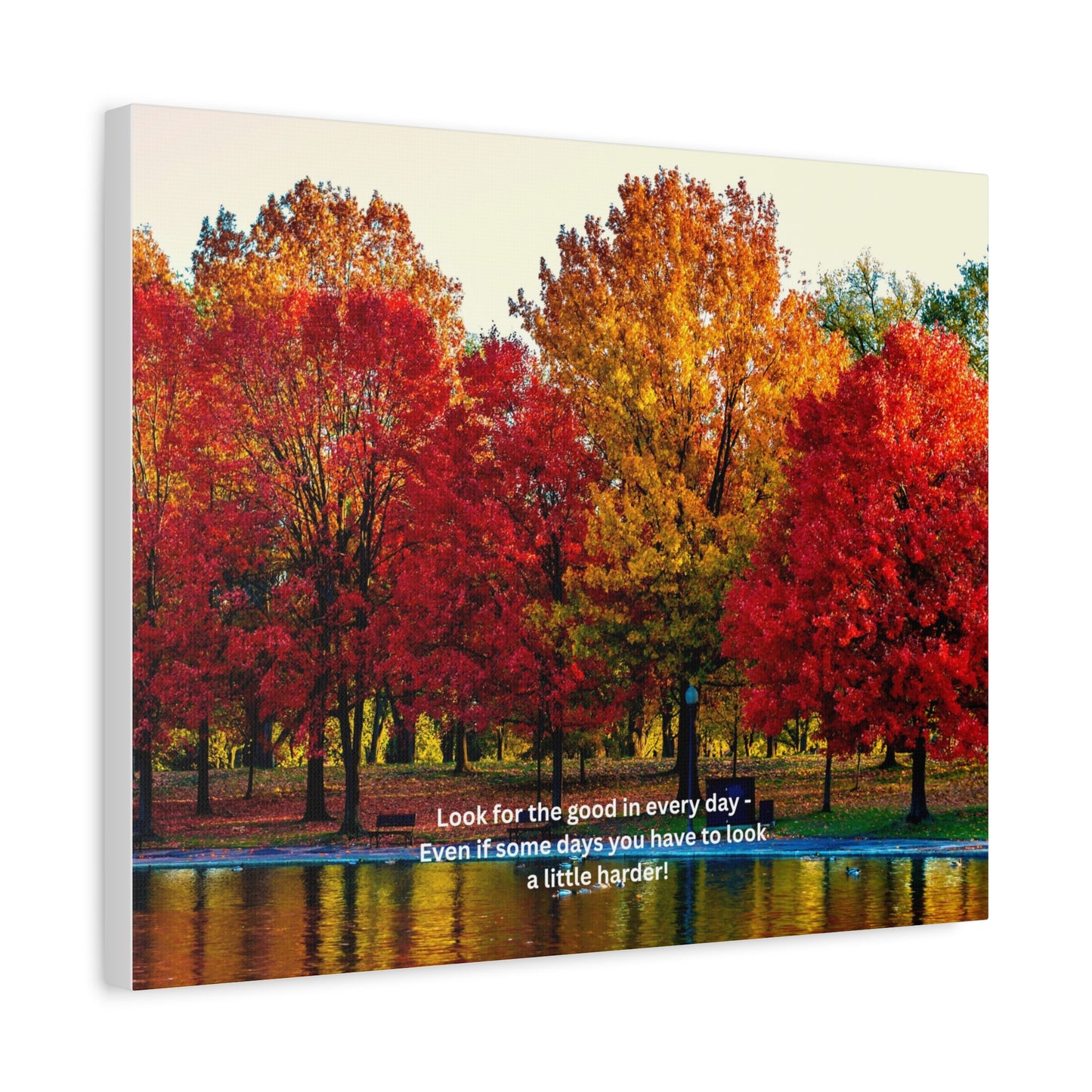Inspirational Canvas Wall Art, Nature Decor, Positive Quote Print, Home Office Decoration, Fall Landscape