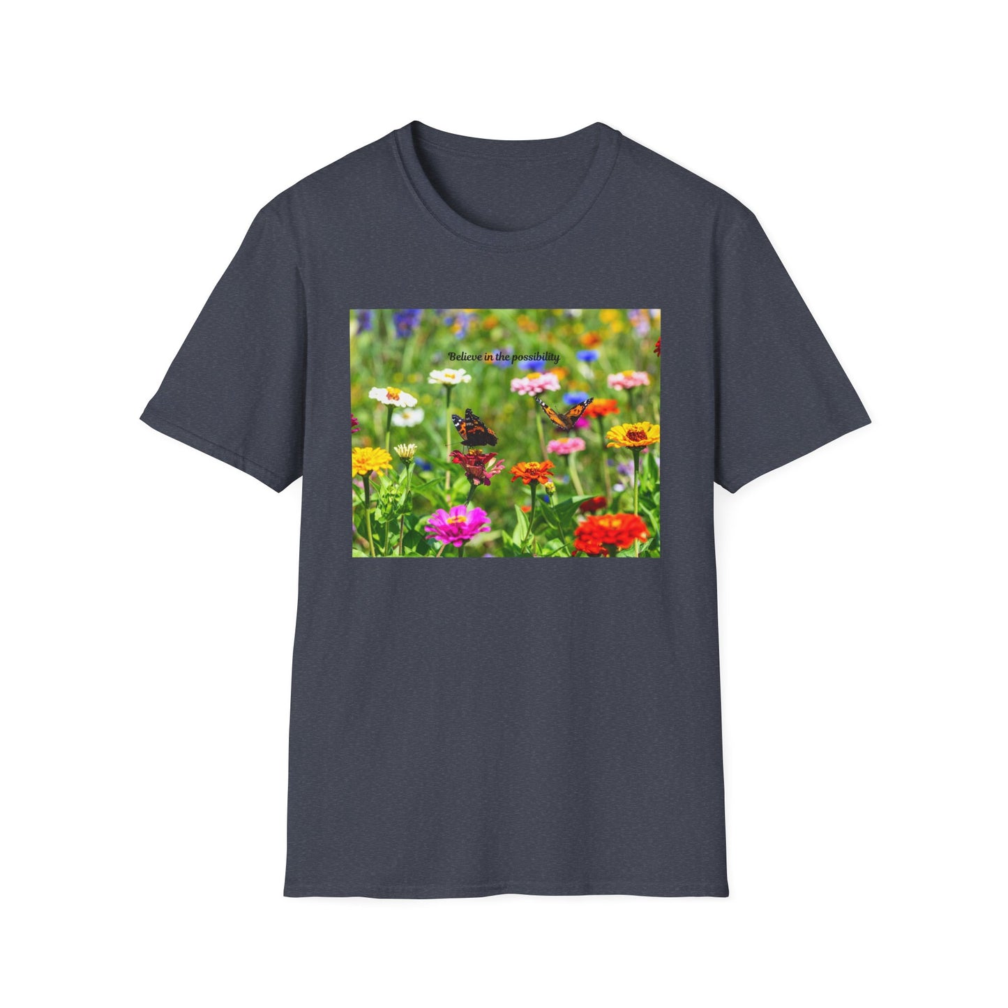 Vibrant Floral Butterfly T-Shirt - Nature Lover Gift, Spring Fashion, Eco-Friendly Apparel, Outdoor Wear, Garden Party Outfit