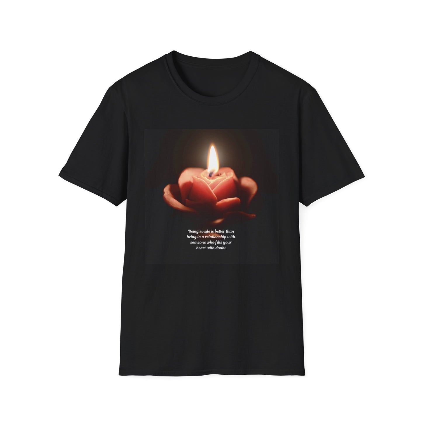 T-Shirt — Candle in Hands Graphic Tee with Inspirational Quote
