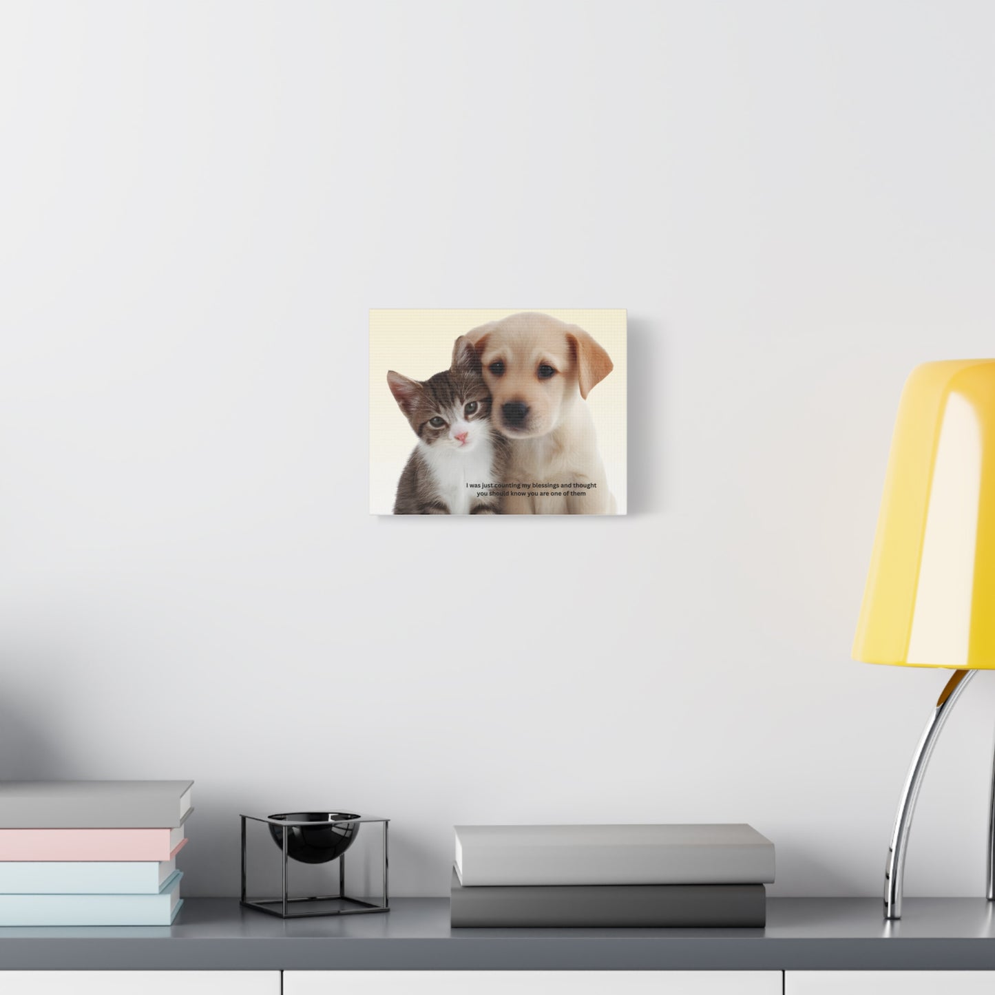 Pet Blessings Canvas Wall Art, Cute Dog and Cat Print, Home Decor for Pet Lovers, Inspirational Gift, Animal Lover Wall Art