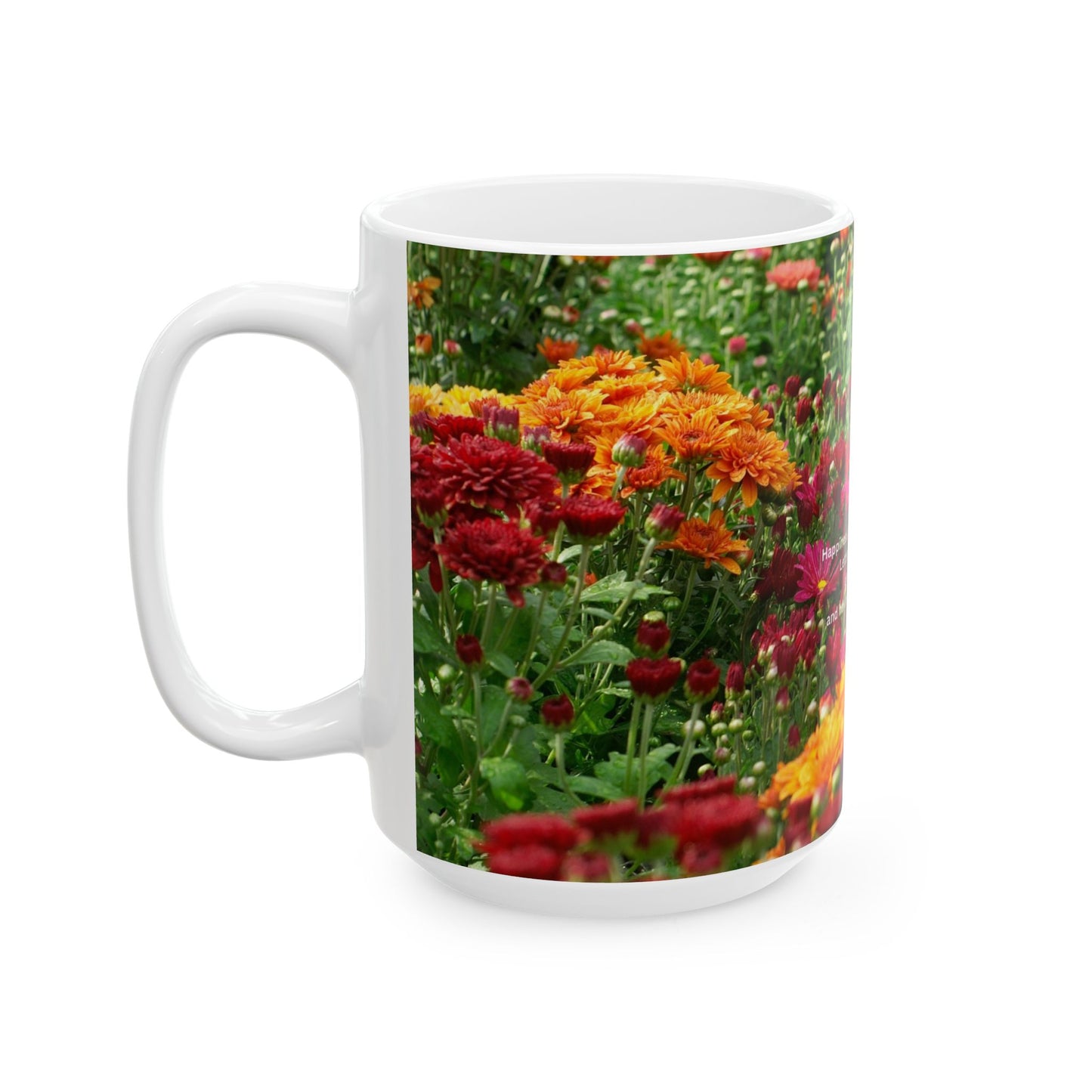 Blossom Grove Ceramic Mug, Floral Coffee Cup, Spring Morning Mug, Gift for Plant Lovers, Inspirational Quote Drinkware