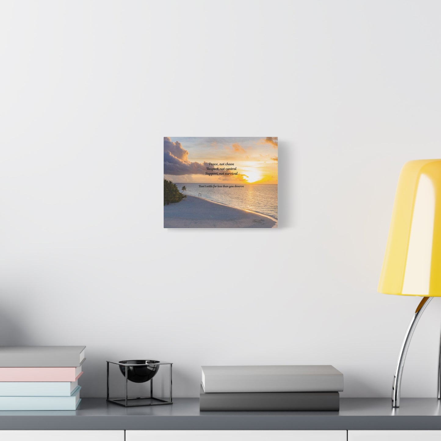 Inspirational Wall Art Canvas Print, Motivational Home Decor, Beach Sunset Art, Gift for Her, Positive Affirmation Decor