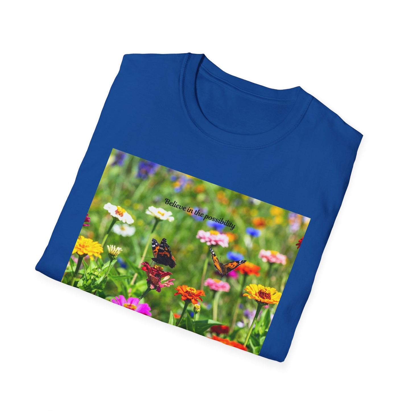Vibrant Floral Butterfly T-Shirt - Nature Lover Gift, Spring Fashion, Eco-Friendly Apparel, Outdoor Wear, Garden Party Outfit