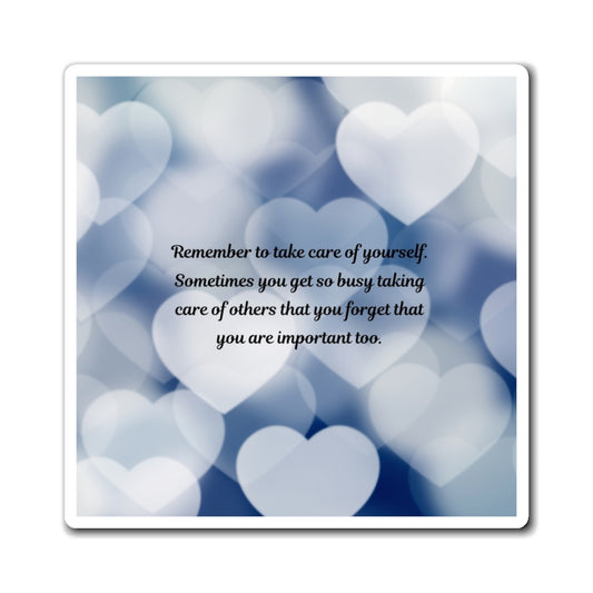 Self-Care Reminder Magnet — Inspirational Heart Bokeh Refrigerator Decor