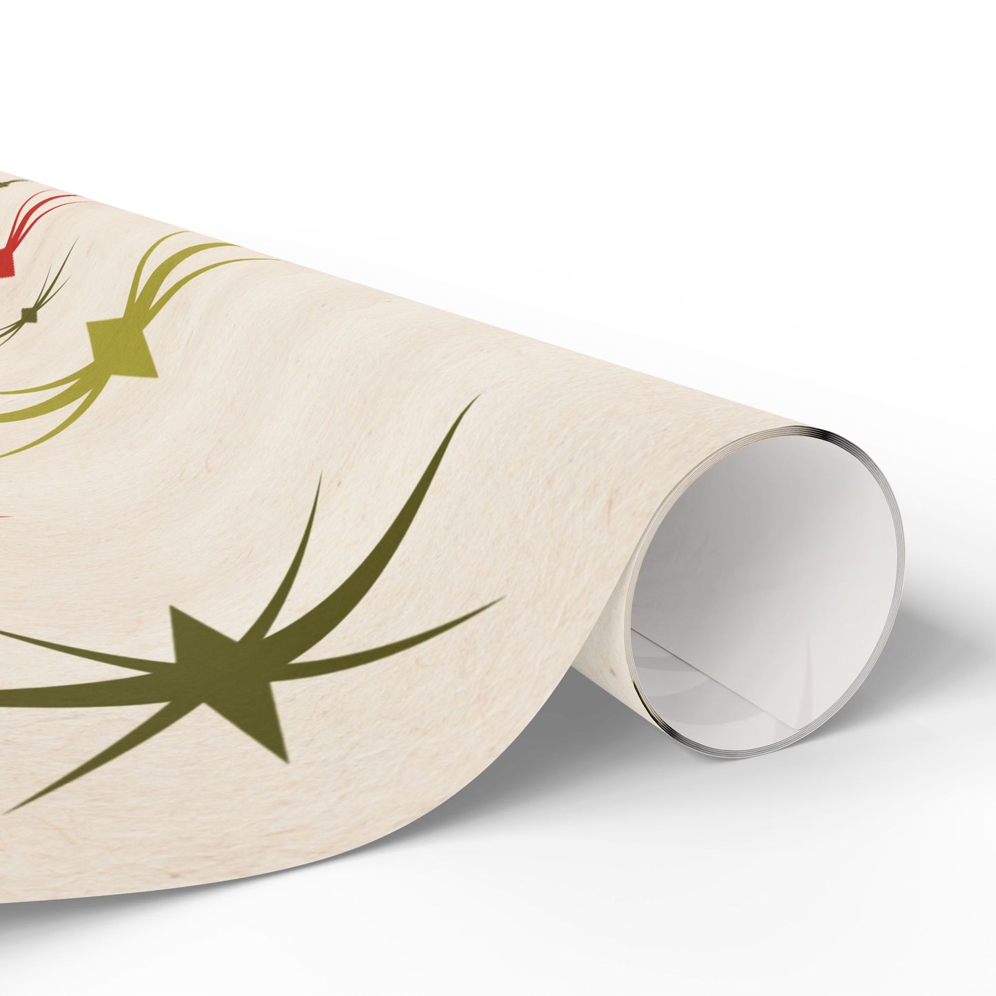 Christmas Star Wrapping Paper Roll — Retro Midcentury Starburst Gift Wrap