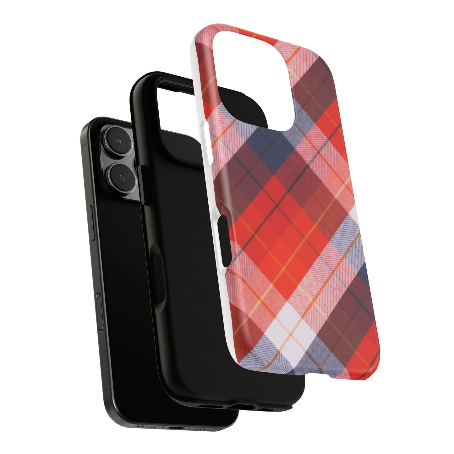 Tough Cases, Beautiful Red, White & Blue Plaid Design