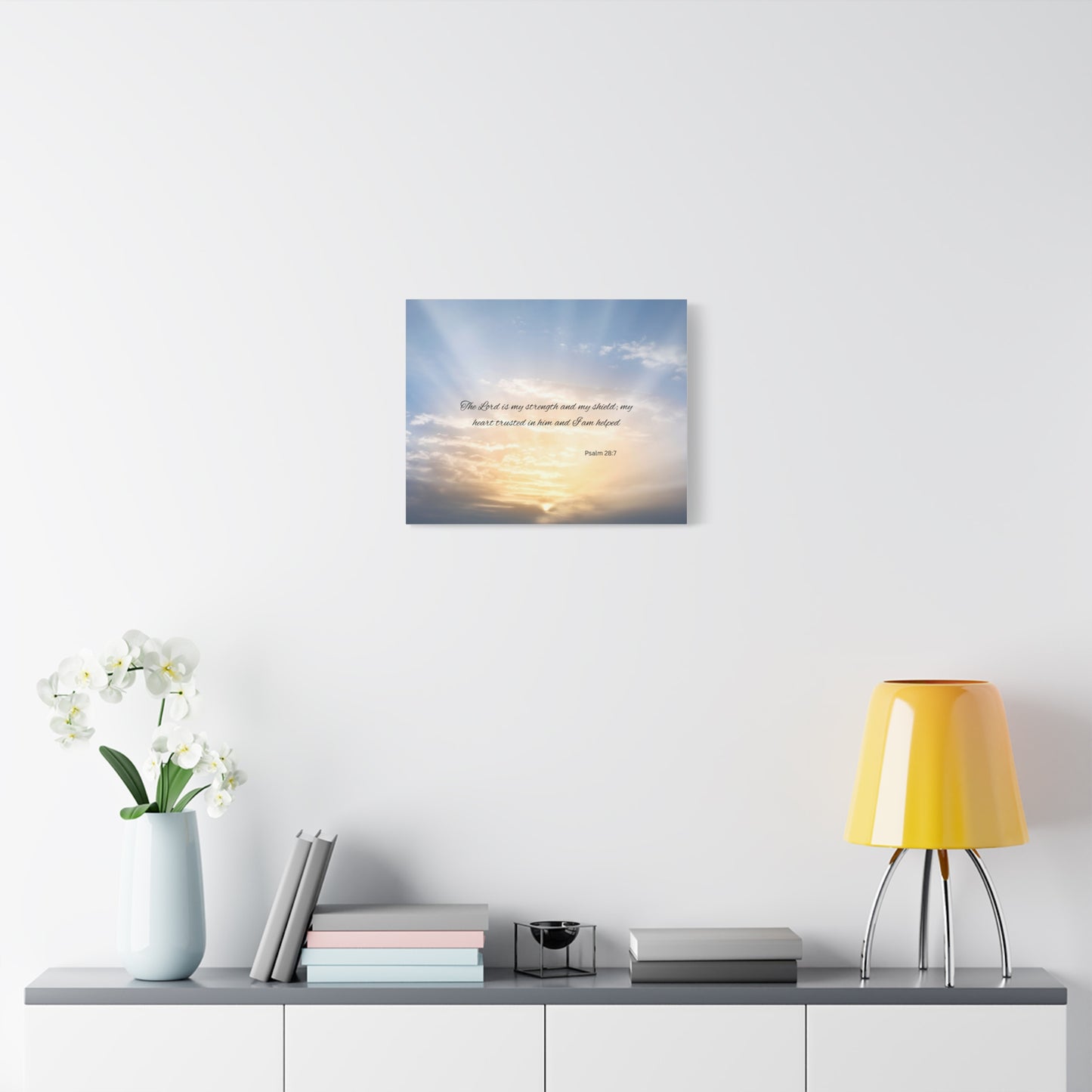 Inspirational Canvas Art, Motivational Wall Decor, Psalm 28:7 Print, Uplifting Home Decor, Gift for Faith