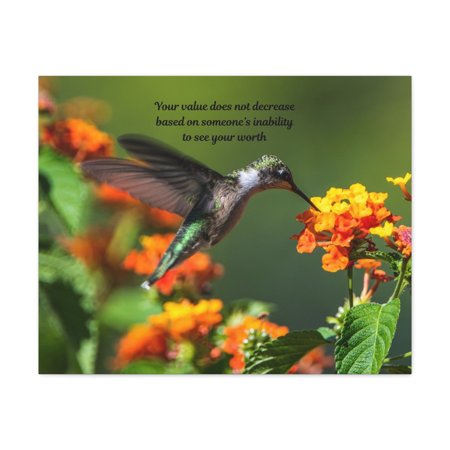 Inspirational Canvas Art, Hummingbird Decor, Motivational Wall Art, Home Office Decoration, Gift for Her