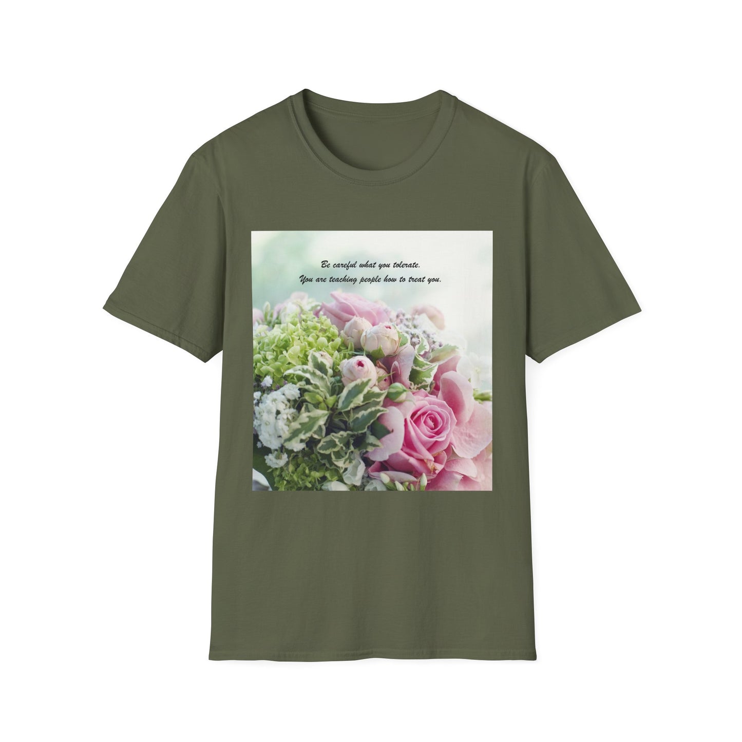 Floral Sympathy T-Shirt — "Be comforted when you think of me" Memorial Tee