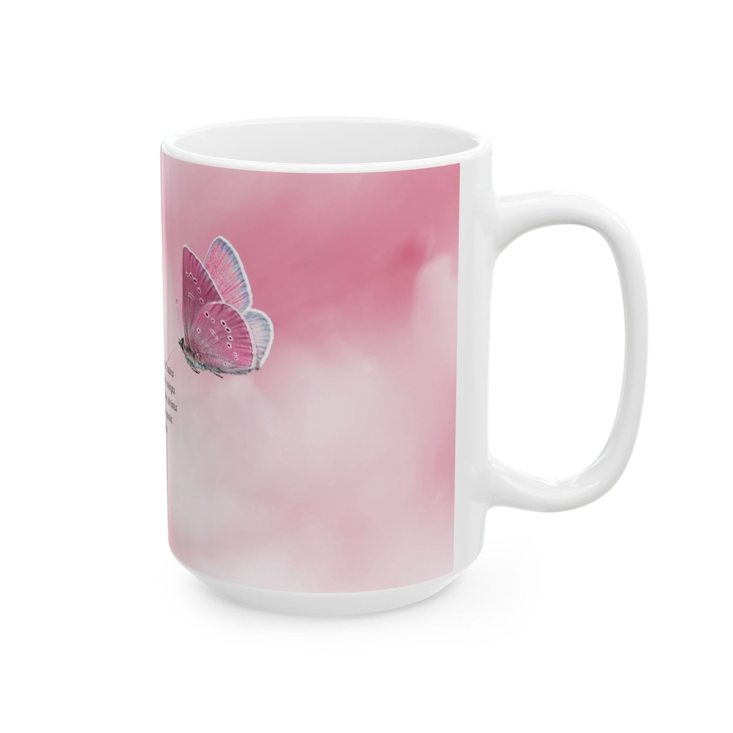 Delicate Blossom Ceramic Mug | Inspirational Gift, Butterfly Decor, Coffee Mug, Tea Mug, Spring Gift