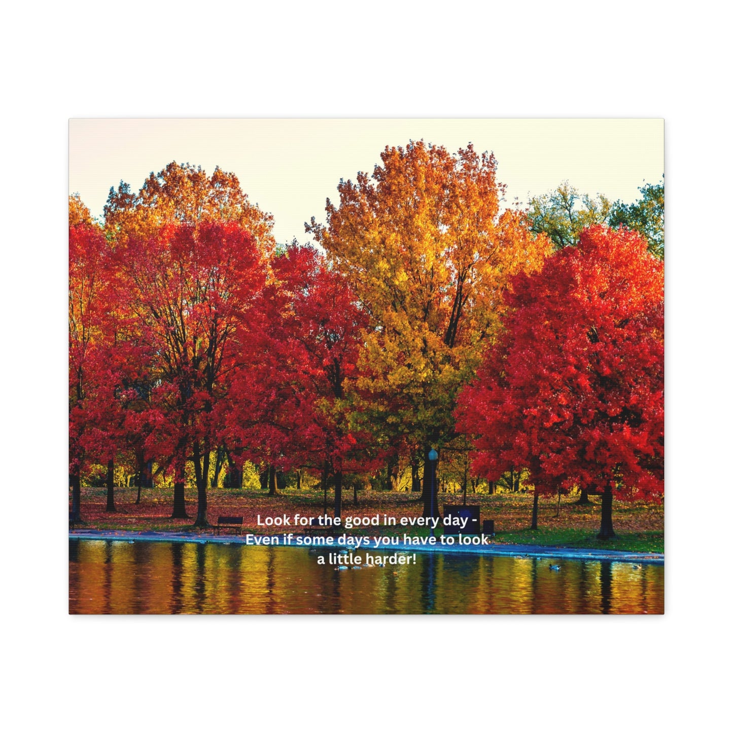Inspirational Canvas Wall Art, Nature Decor, Positive Quote Print, Home Office Decoration, Fall Landscape