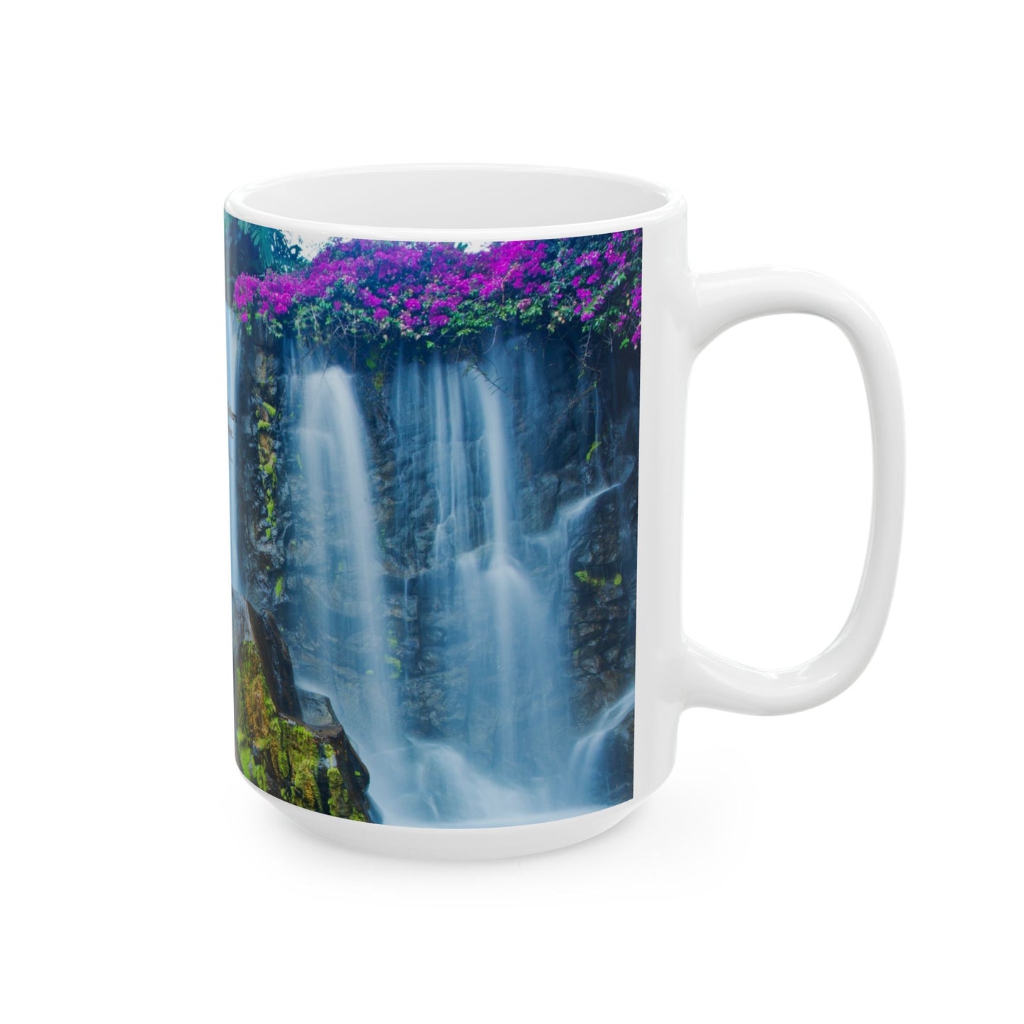 Serene Waterfall Ceramic Mug, Inspirational Gift for Nature Lovers, Coffee Cup for Relaxation, Home Decor, Nature-Themed Drinkware
