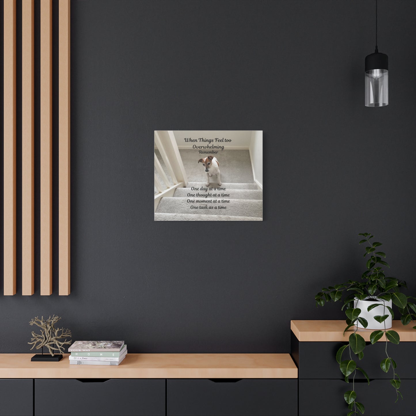 Inspirational Dog Canvas Print, Motivational Wall Art, Home Décor for Pet Lovers, Unique Gift Option, Perfect for Uplifting Spaces