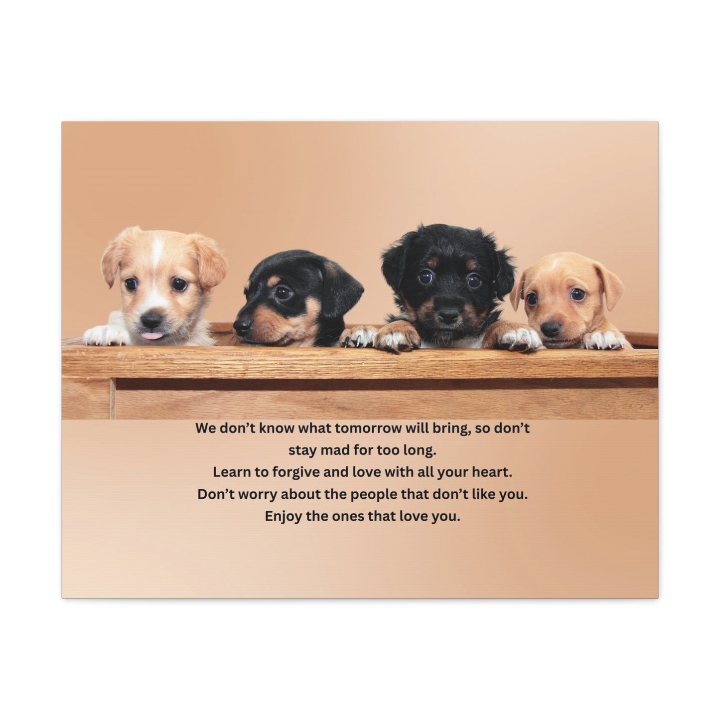 Puppy Motivation Canvas Print — Inspirational Quote Wall Art