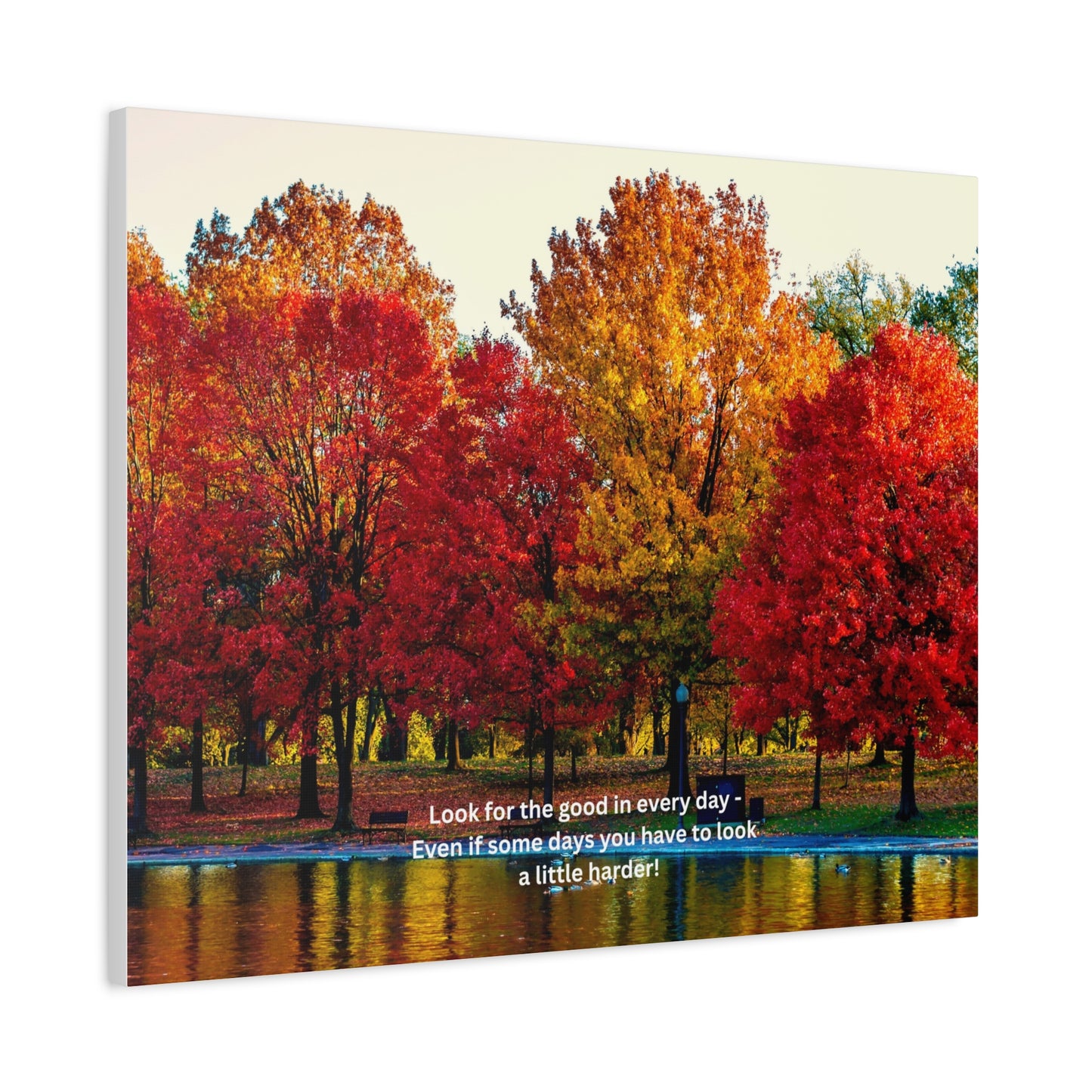 Inspirational Canvas Wall Art, Nature Decor, Positive Quote Print, Home Office Decoration, Fall Landscape
