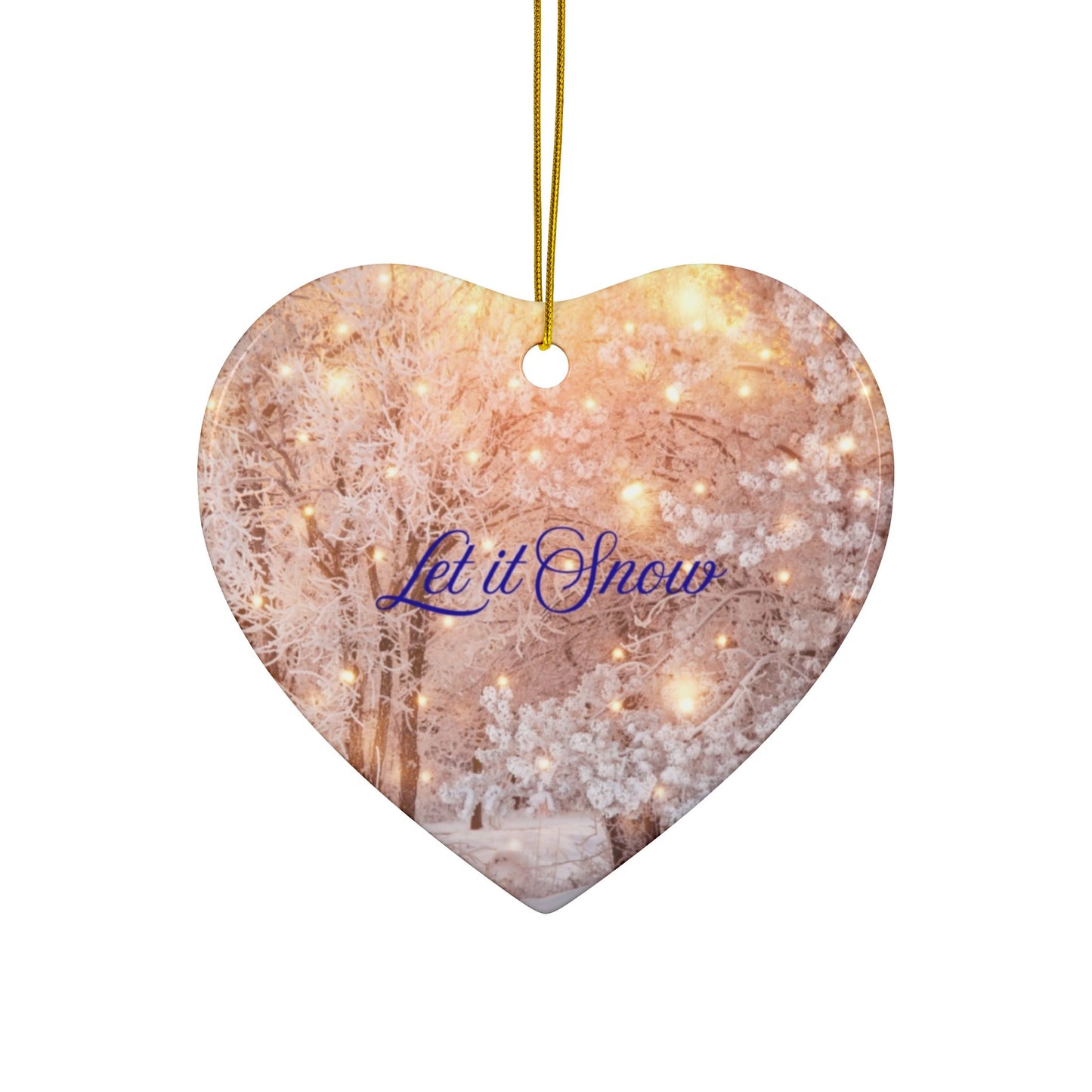 Ceramic Ornaments, Winter Decor, Let it Snow, Holiday Decor, Christmas Tree Ornaments, Double-Sided Decorations, Perfect Gift