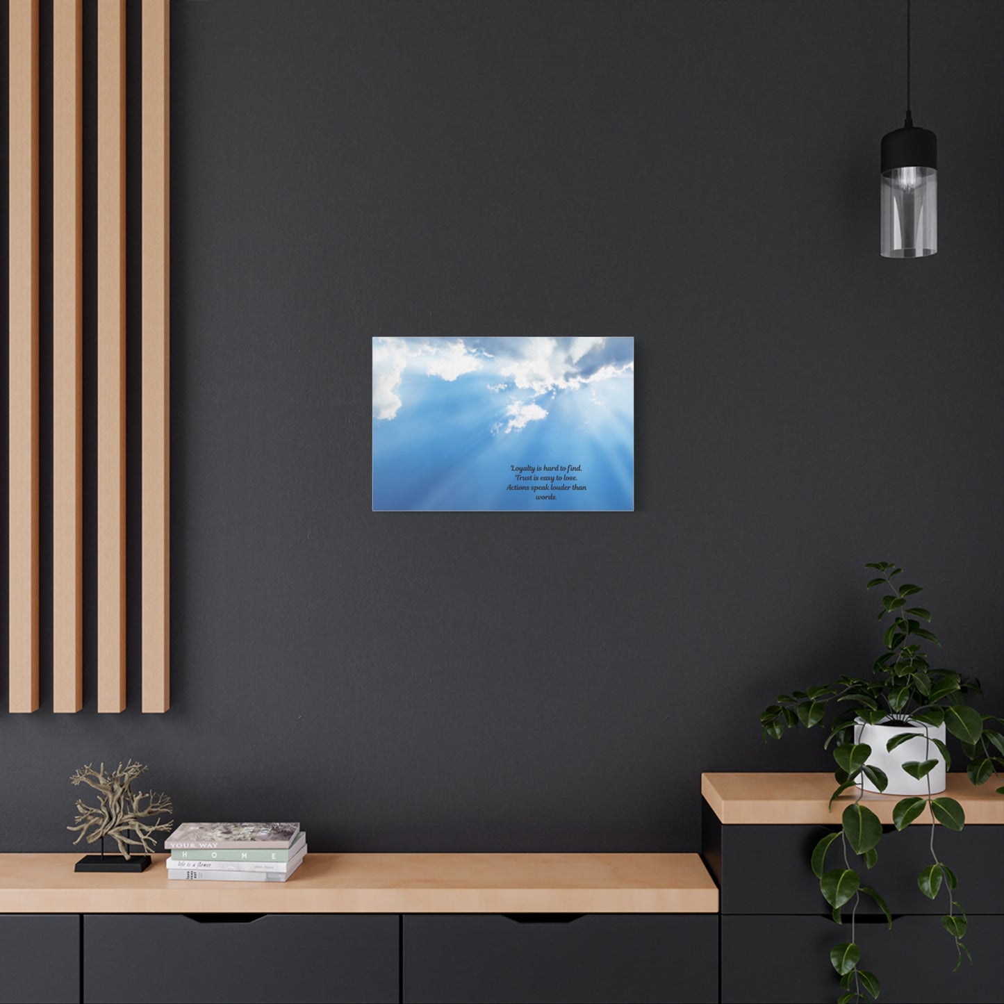 Inspirational Wall Art, Motivational Canvas Print, Home Decor, Loyalty Quote Art, Sky Artwork, Gift for Friends