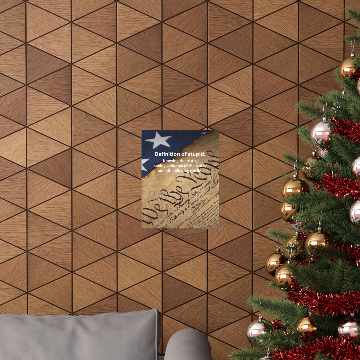 Patriotic Poster — “Definition of stupid: Knowing the truth, seeing evidence… but still believing the lie.” Matte Vertical Print