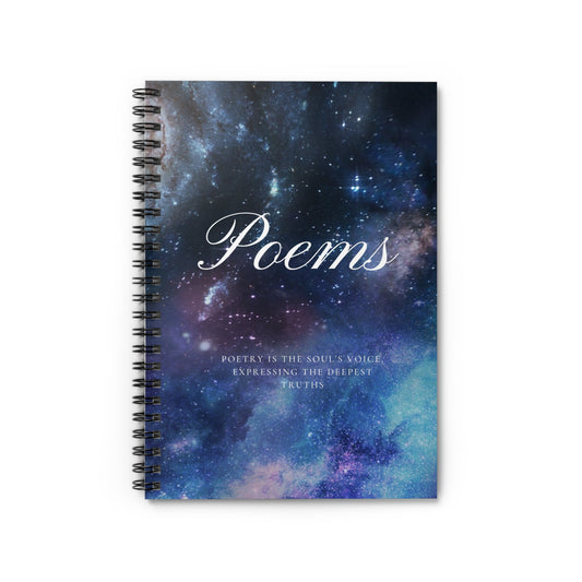 Galactic Poetry Spiral Notebook - Ruled Line, Writing Journal, Dream Journal, Gift for Poets, Cosmic Notebook