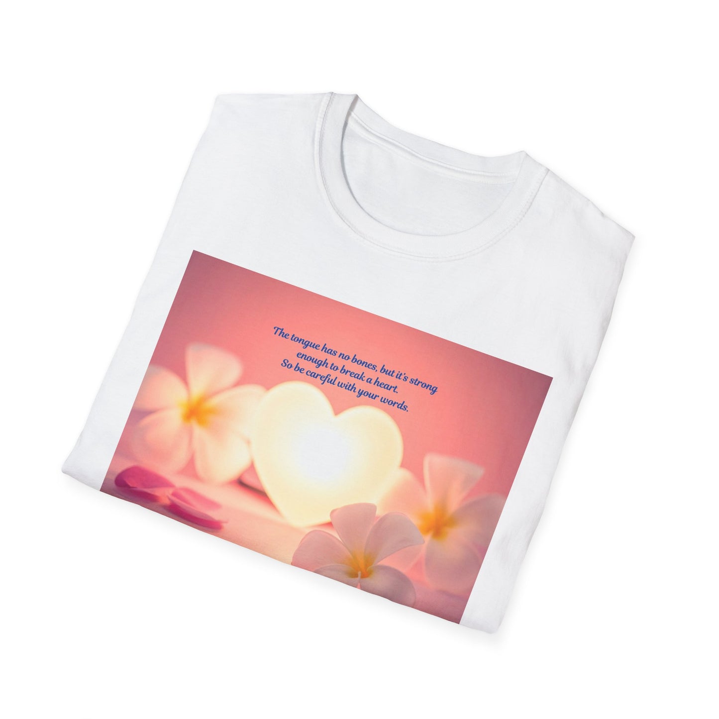 Inspirational Heart & Plumeria T-Shirt – 'The stronger the love...' Motivational Floral Tee