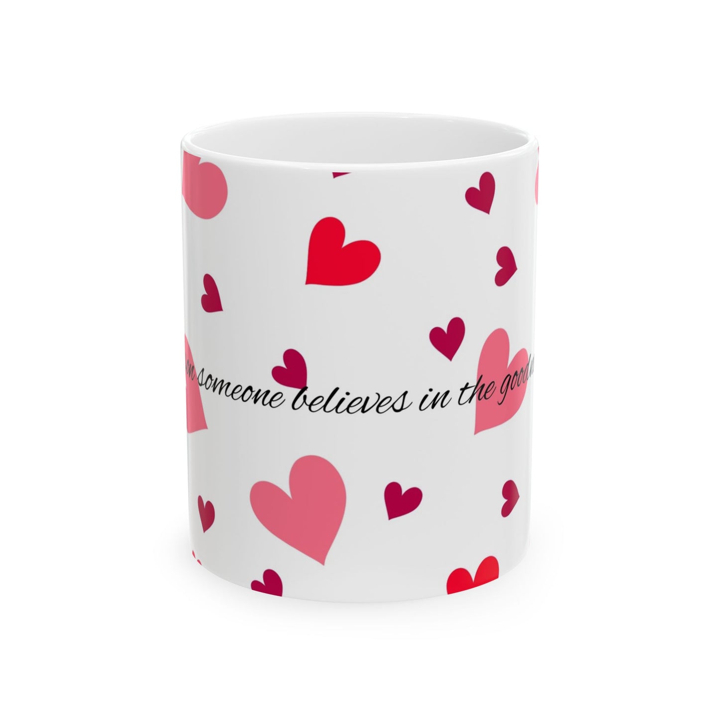 Valentine's Love Ceramic Mug, Heart Pattern Cup, Gift for Her, Coffee Tea Mug, Love Mug, Heartfelt Present
